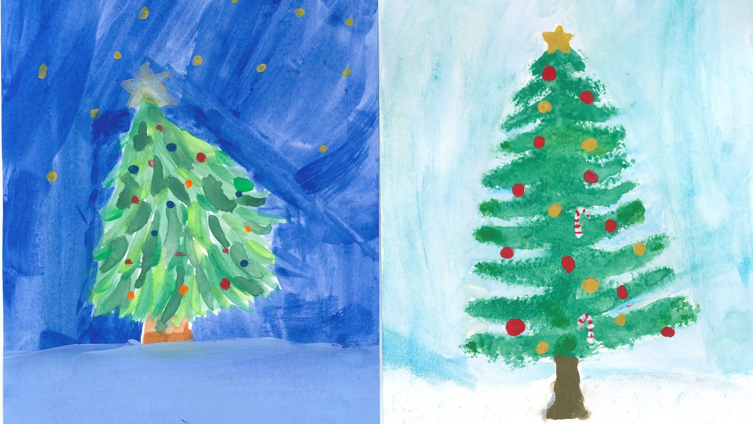 Weihnachtsbilder aus dem Kunstunterricht